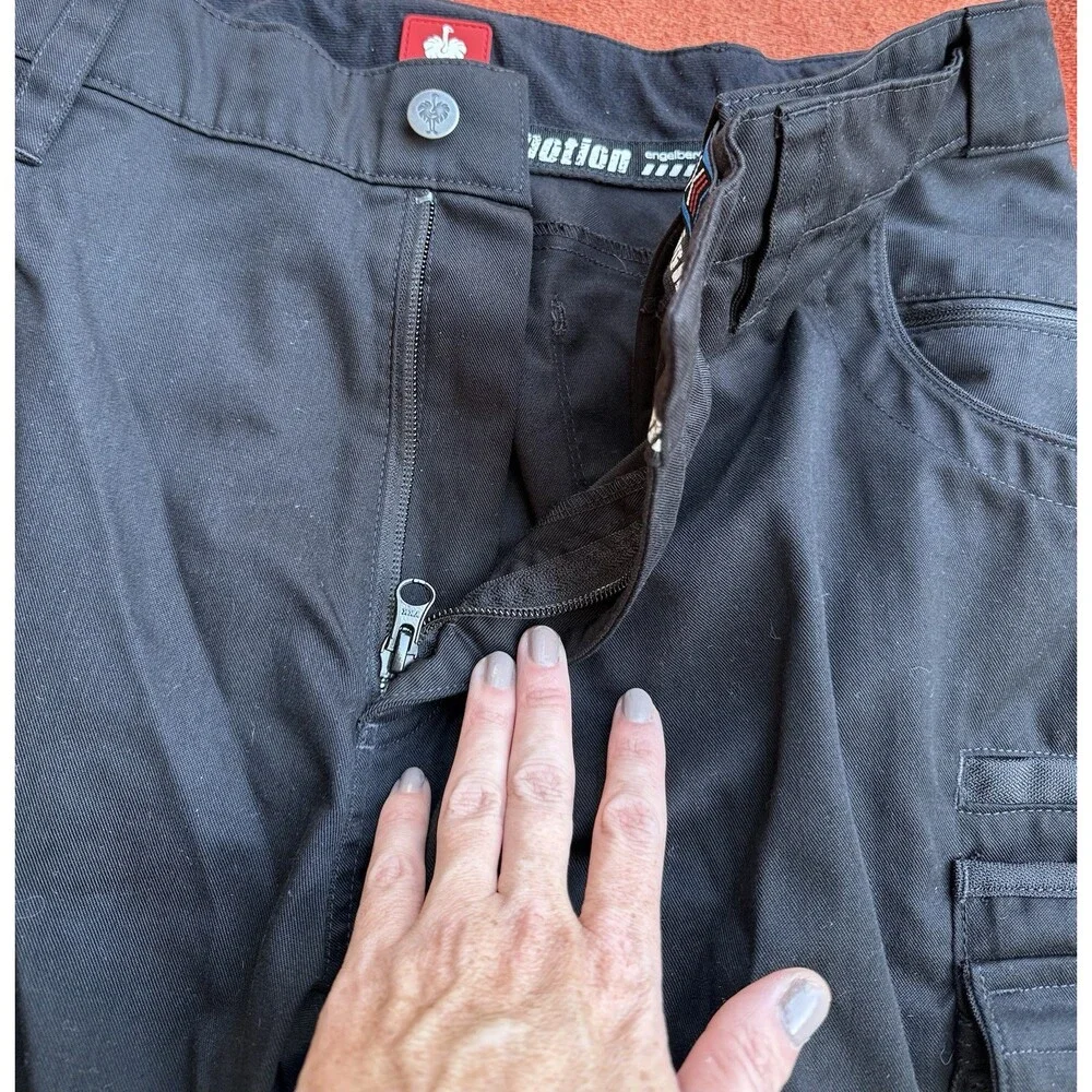 Engelbert Strauss Motion 2020 Cargo Work Shorts Men 38R Black Cordura Utility